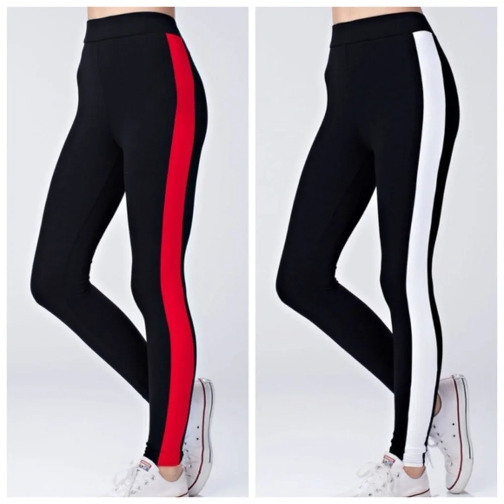 🎊HP🎊New black track pant w/red athletic stripe - Picture 3 of 3